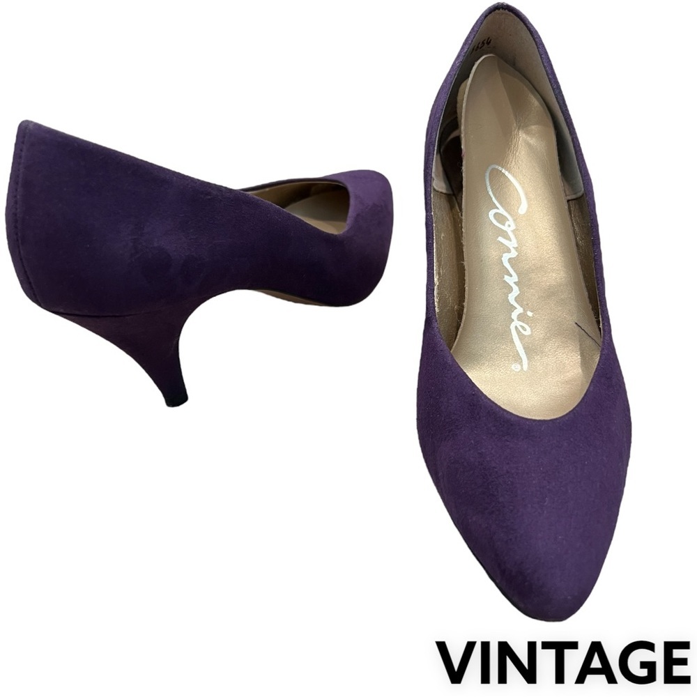 CONNIE Heels Pumps Suede Plum Purple 6AA Vintage​